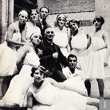 Maestro Enrico Cecchetti with Diaghlev Dancers